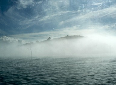 Polly Nash; Hauraki fog; View from ferry on Auckland harbour